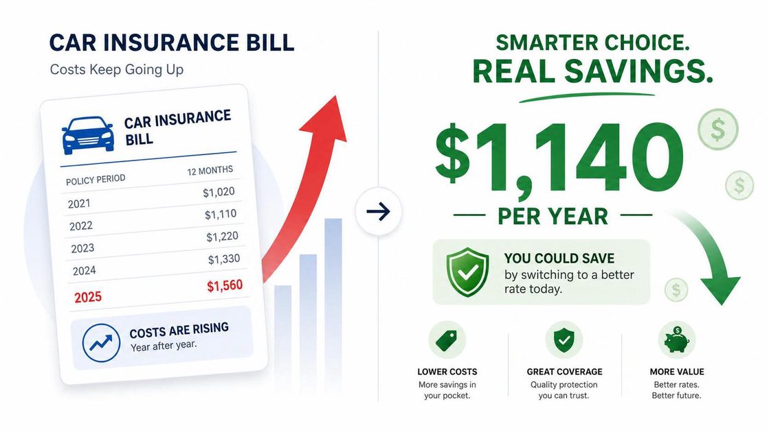 Car insurance savings of $1,140 per year after re-shopping