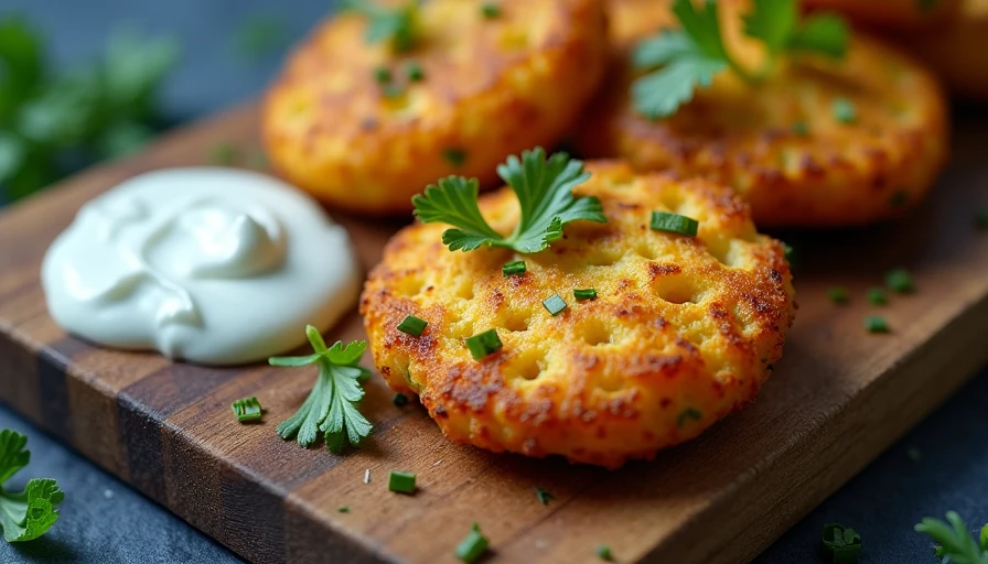 Visual context for crispy chickpea fritters recipe
