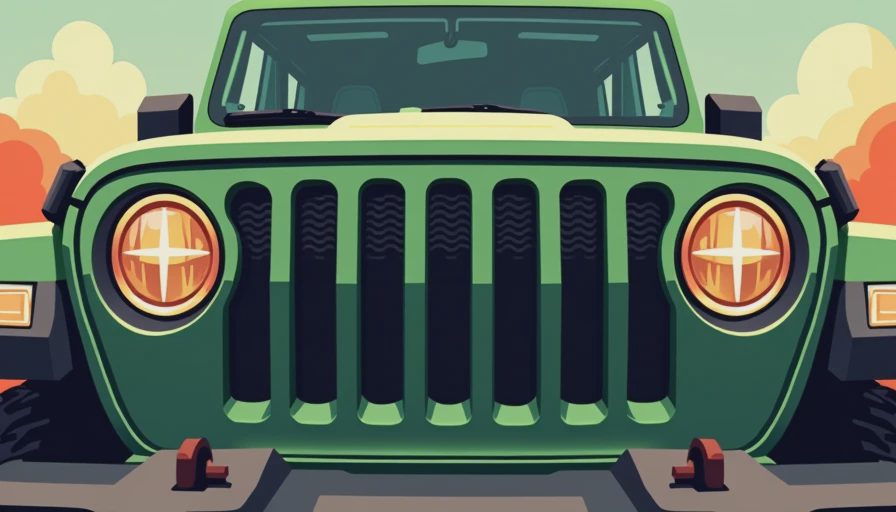 Visual context for green jeep wrangler