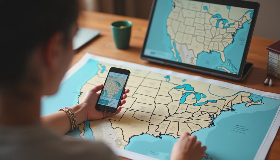 Illustration for best route planning