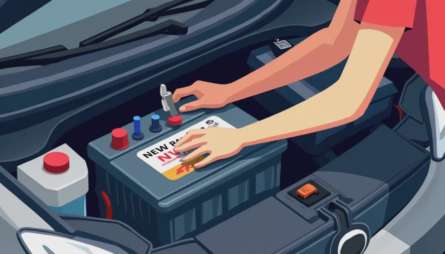 Visual context for connecting new car battery