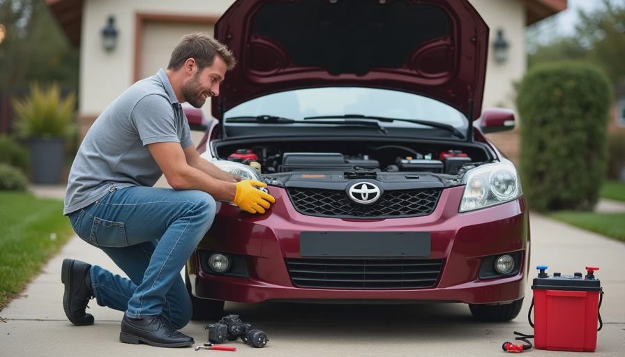 Visual context for proper way to change a car battery