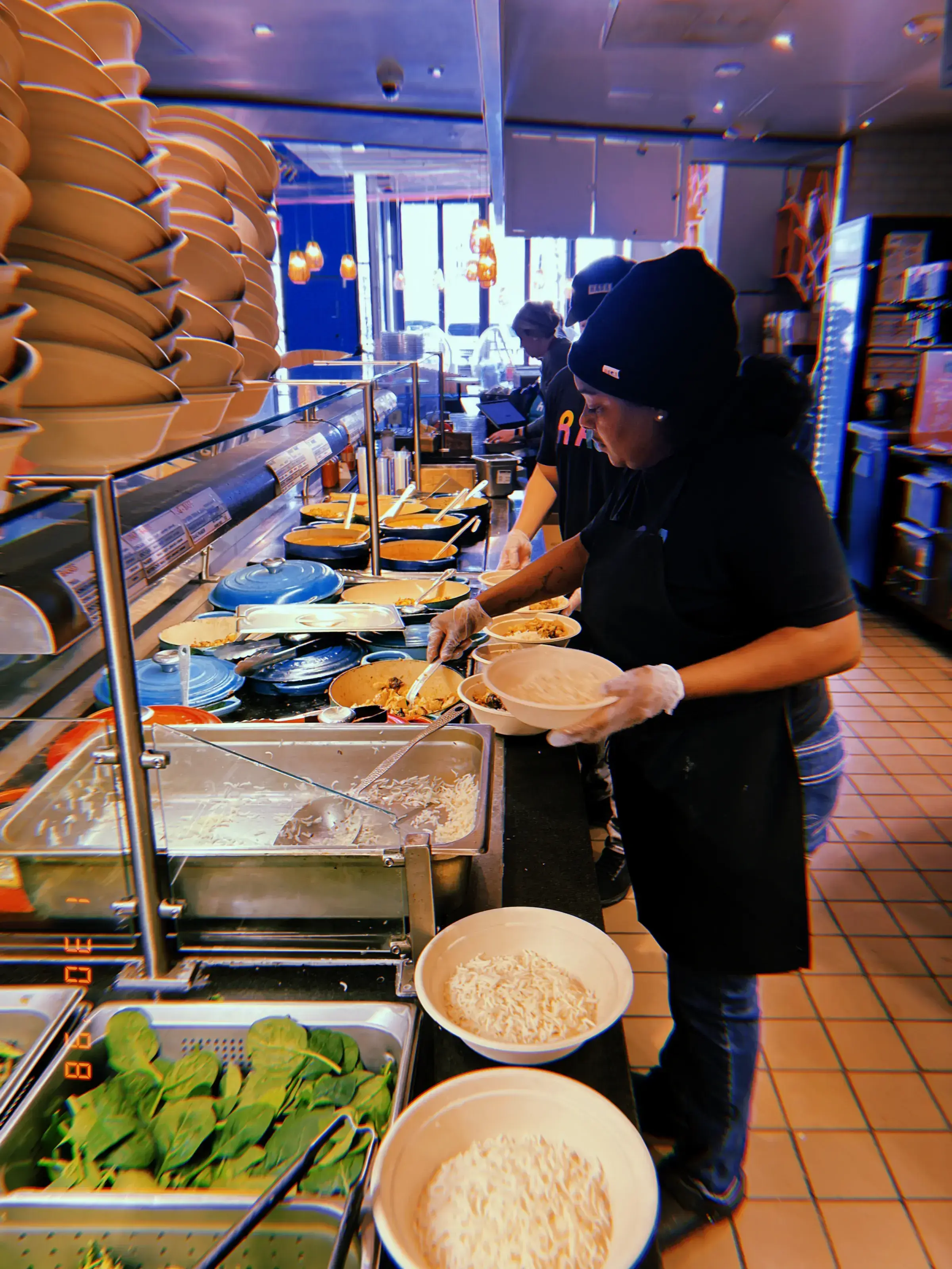 Rasa in Navy Yard preparing hundreds of bowls for first responders today.